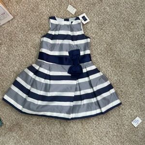 Toddler girls Janie and Jack, 2t, blue and white striped dress